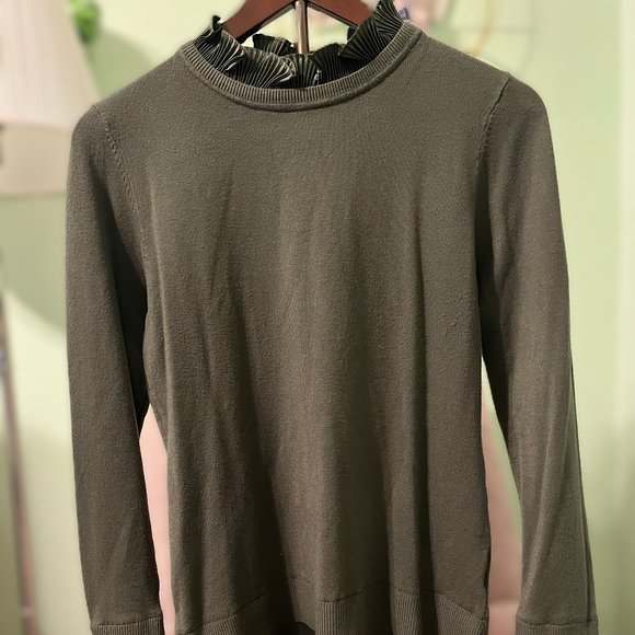 Sioni Milano Sweater and Blouse Layered Top, Forest Green Size M - Picture 1 of 7